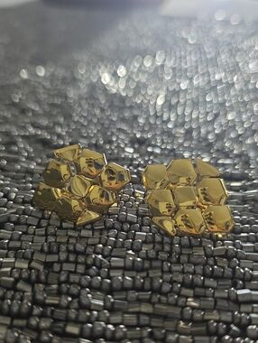 Napier Gold Honeycomb Cluster Stud Earrings